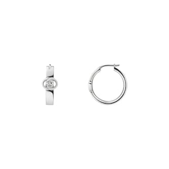 Gucci Gucci Interlocking Sterling Silver Hoop Earrings