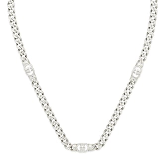 Gucci Gucci Interlocking Sterling Silver Chain Necklace Gucci Gucci Interlocking Sterling Silver Chain Necklace