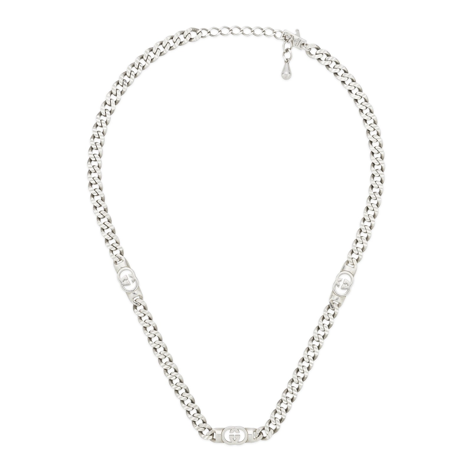 Gucci Gucci Interlocking Sterling Silver Chain Necklace Gucci Gucci Interlocking Sterling Silver Chain Necklace