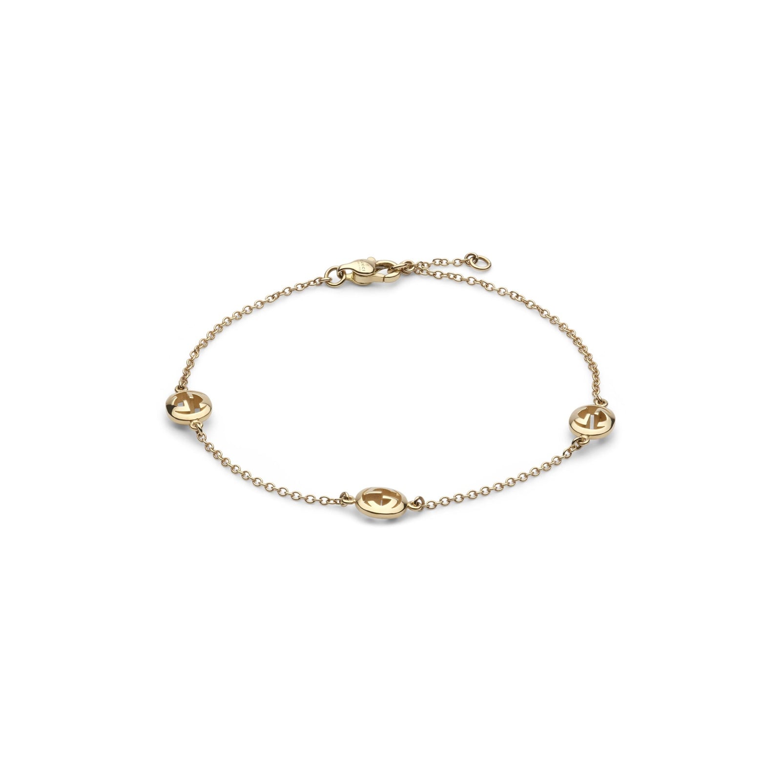 Gucci Gucci Interlocking 18ct Yellow Gold Triple Motif Chain Bracelet Gucci Gucci Interlocking 18ct Yellow Gold Triple Motif Chain Bracelet