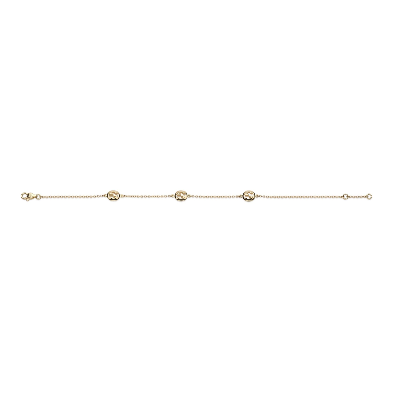 Gucci Gucci Interlocking 18ct Yellow Gold Triple Motif Chain Bracelet Gucci Gucci Interlocking 18ct Yellow Gold Triple Motif Chain Bracelet
