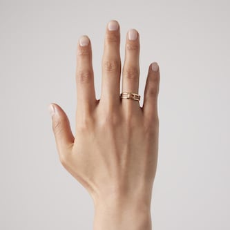 Gucci Gucci Interlocking 18ct Yellow Gold 2 Band Ring