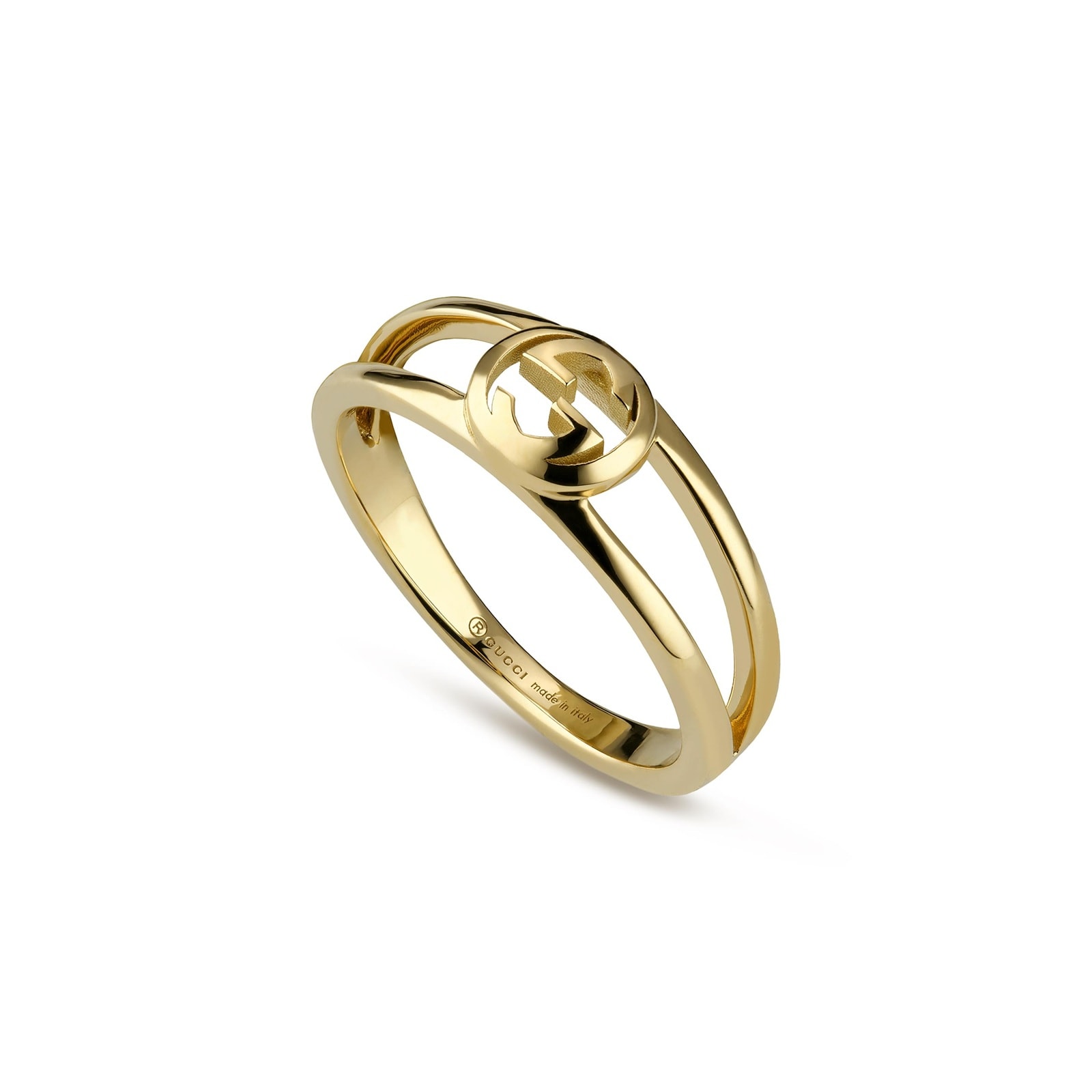 Gucci Gucci Interlocking 18ct Yellow Gold 2 Band Ring Gucci Gucci Interlocking 18ct Yellow Gold 2 Band Ring