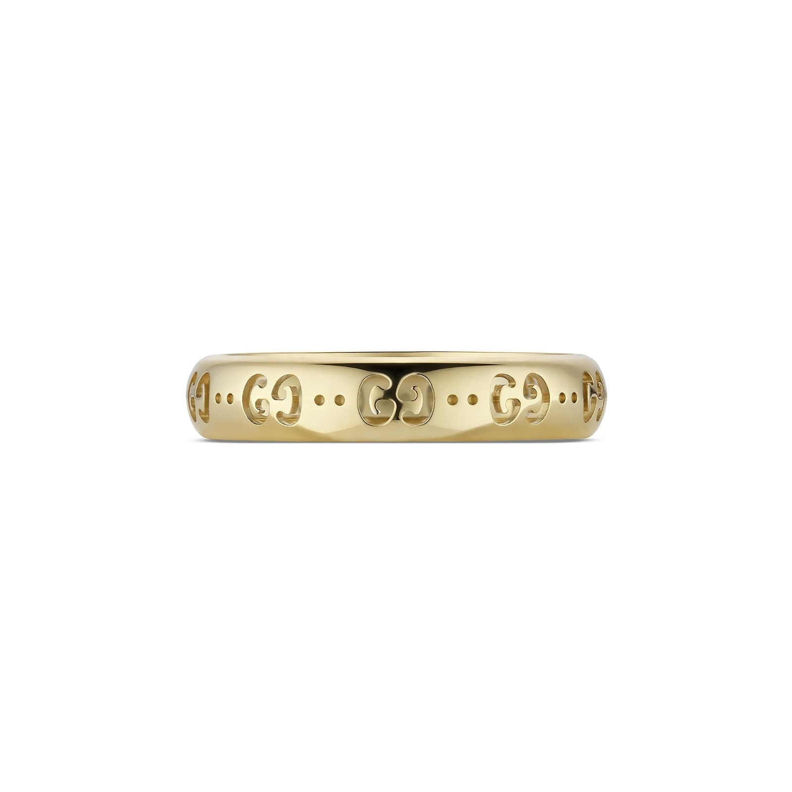 Gucci Icon 18ct Yellow Gold Engraved Logo Ring Gucci Icon 18ct Yellow Gold Engraved Logo Ring