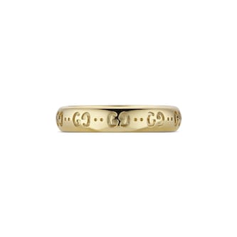 Gucci Icon 18ct Yellow Gold Engraved Logo Ring