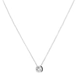 Gucci Gucci Interlocking Sterling Silver & Black Crystal Pendant Necklace