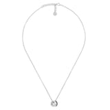Gucci Gucci Interlocking Sterling Silver & Black Crystal Pendant Necklace