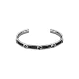 Gucci Gucci Interlocking Sterling Silver & Black Crystal Cuff Bangle