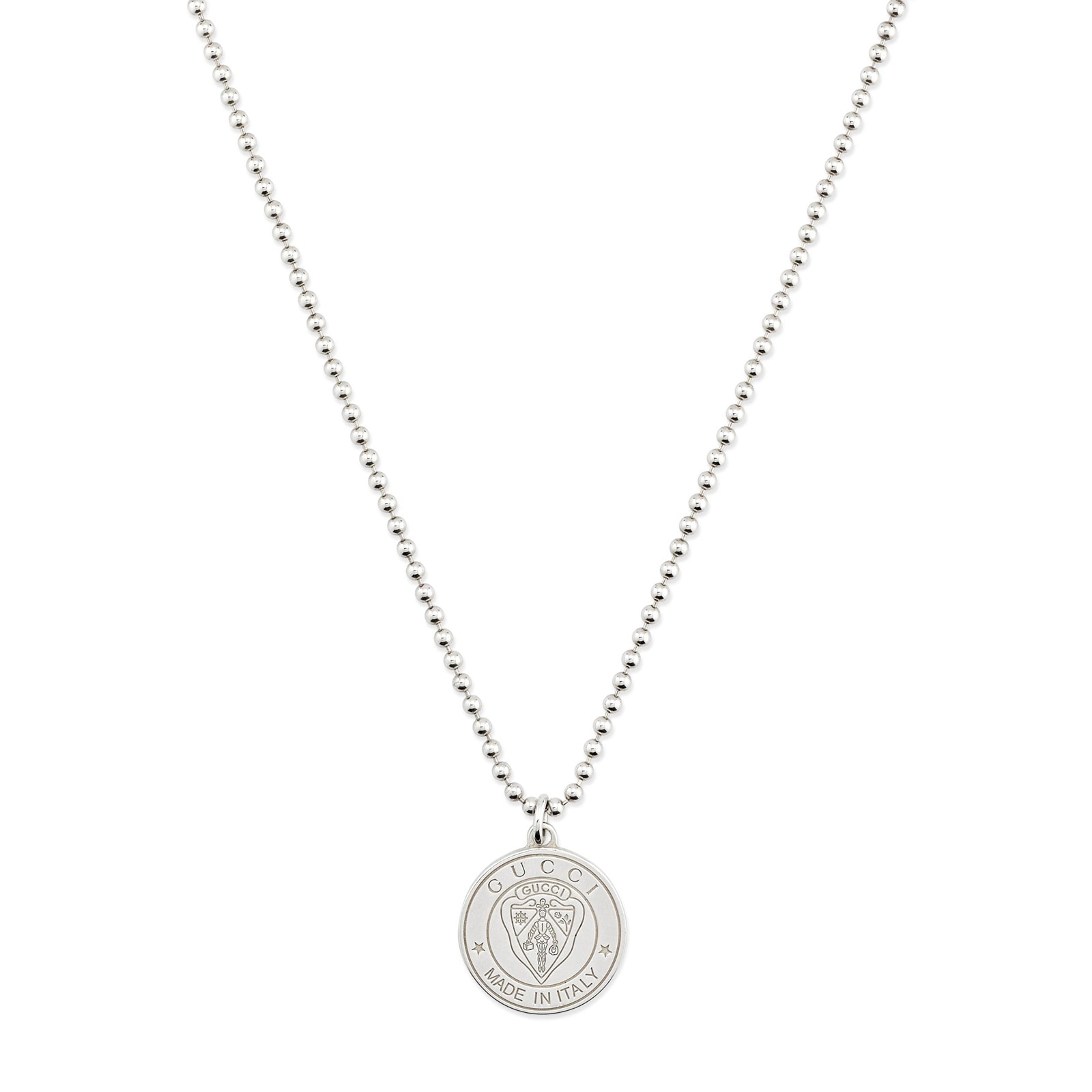 Gucci Gucci Crest Sterling Silver Pendant Necklace Gucci Gucci Crest Sterling Silver Pendant Necklace
