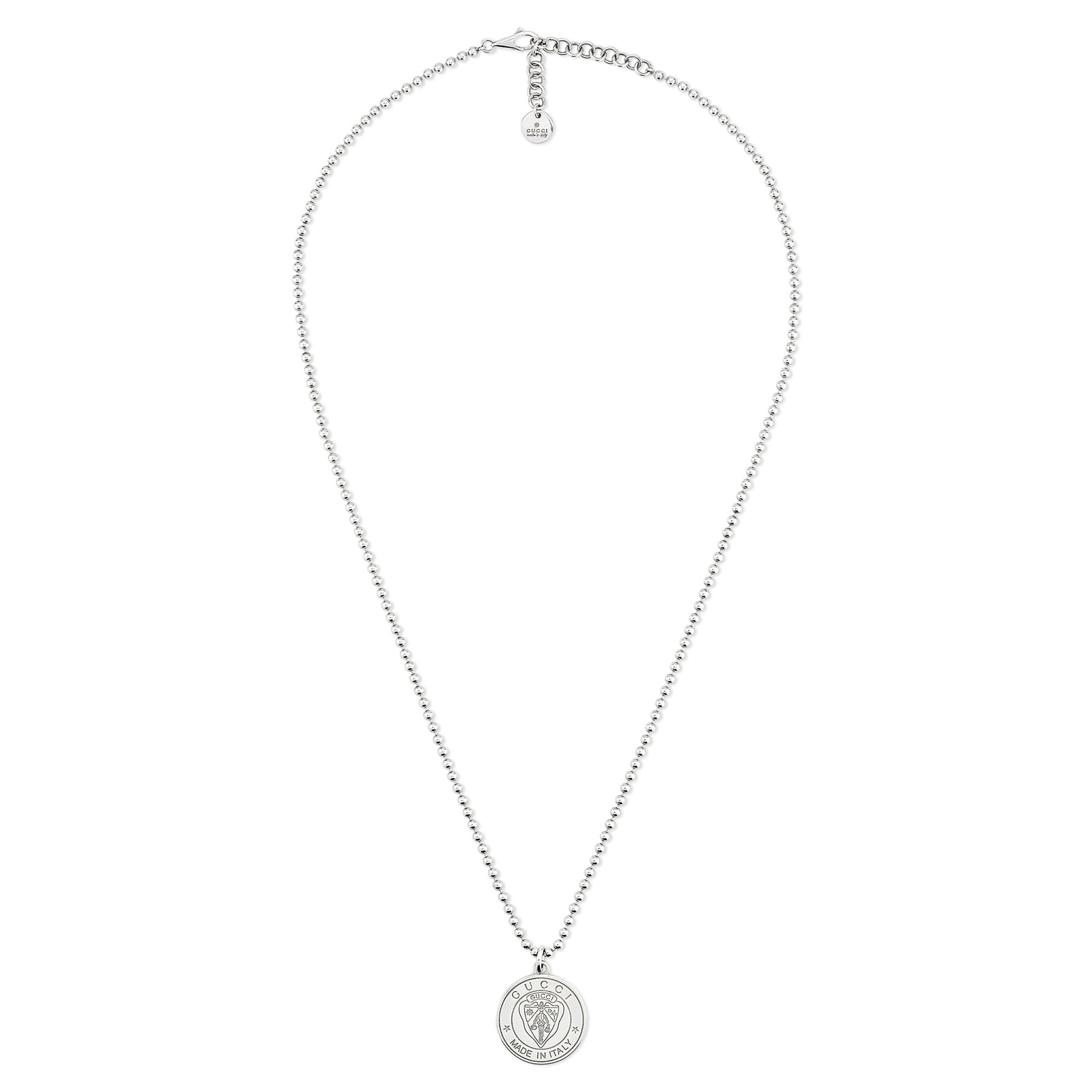 Gucci Gucci Crest Sterling Silver Pendant Necklace Gucci Gucci Crest Sterling Silver Pendant Necklace