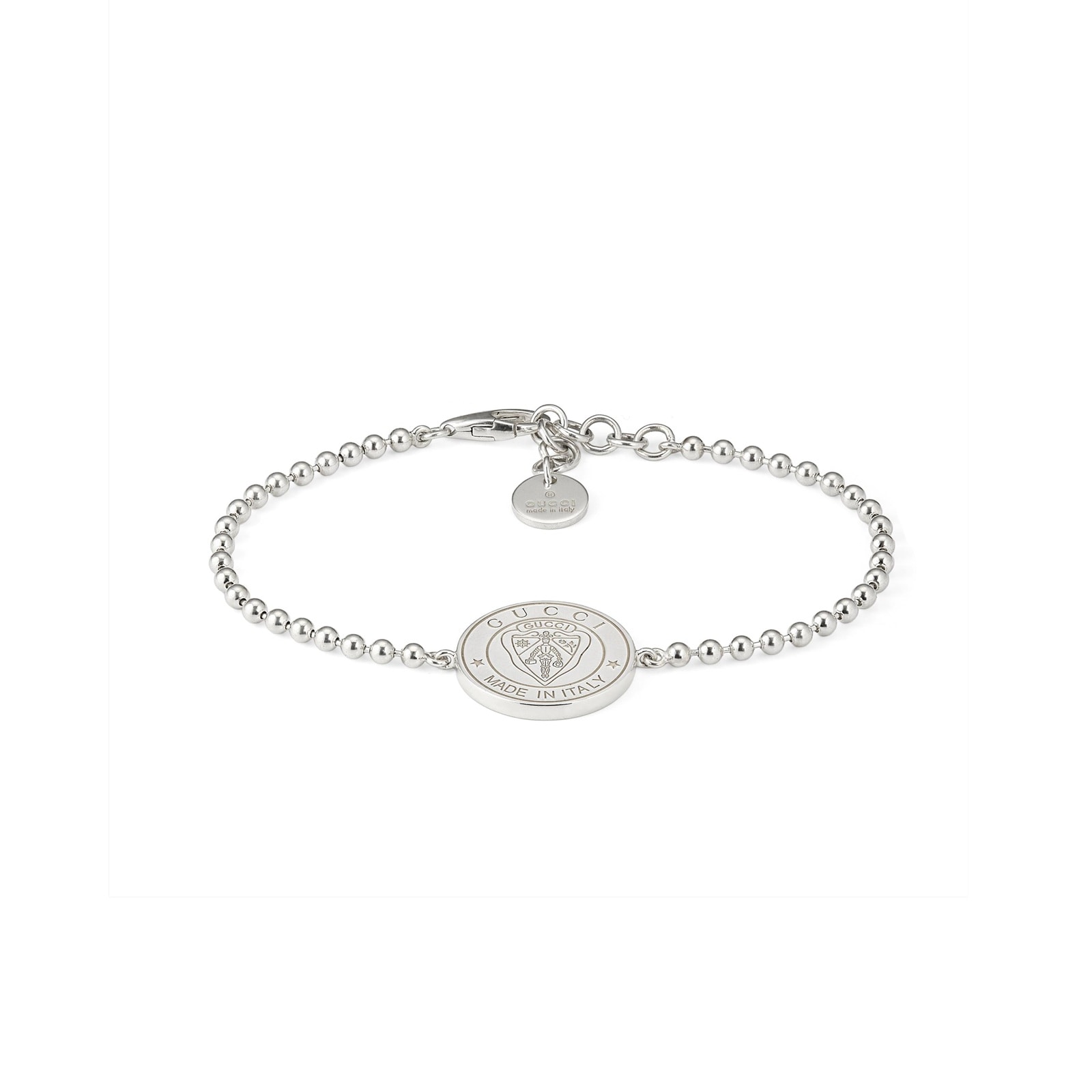 Gucci Crest Sterling Silver Boule Chain Bracelet