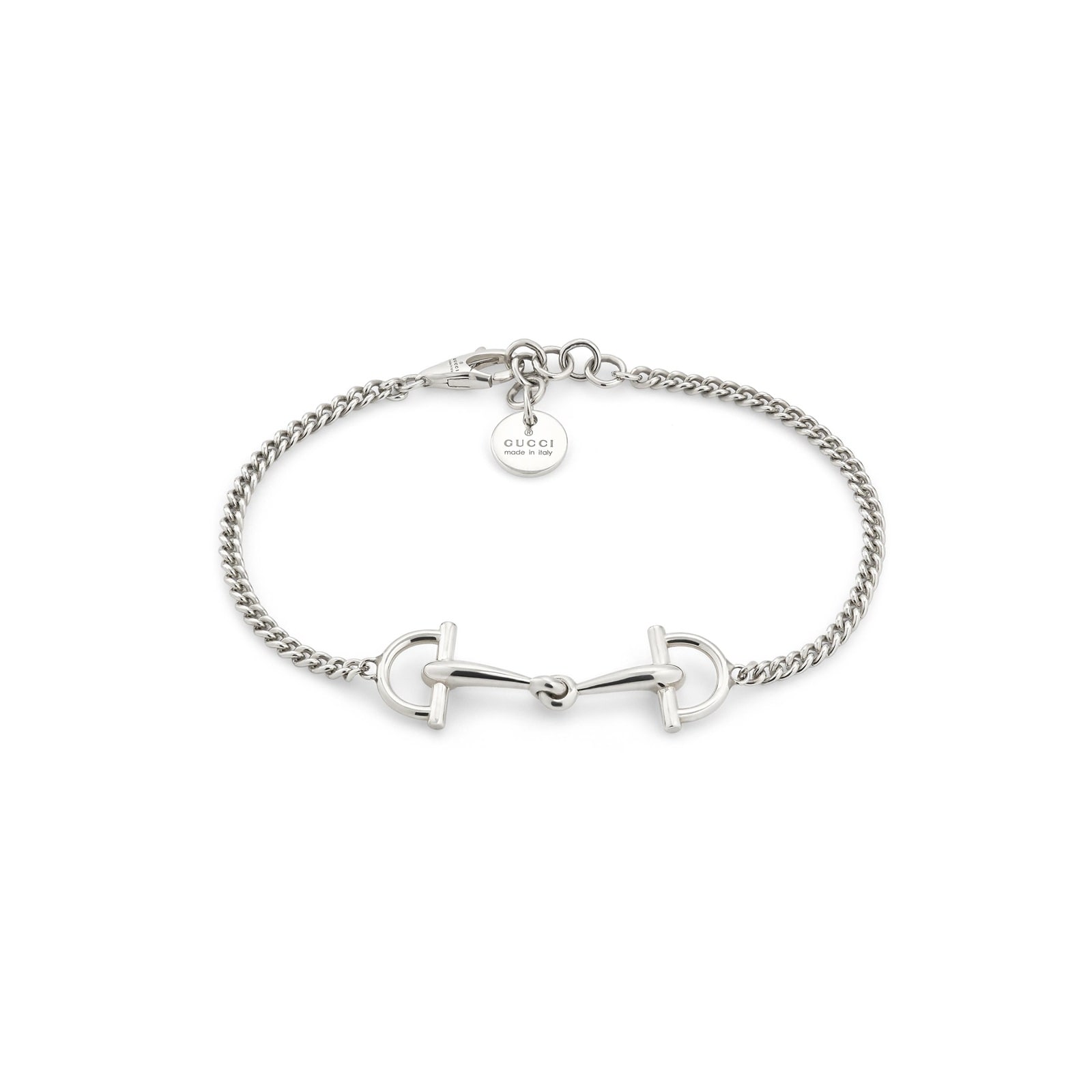 Gucci Staffa Sterling Silver Single Link Chain Bracelet