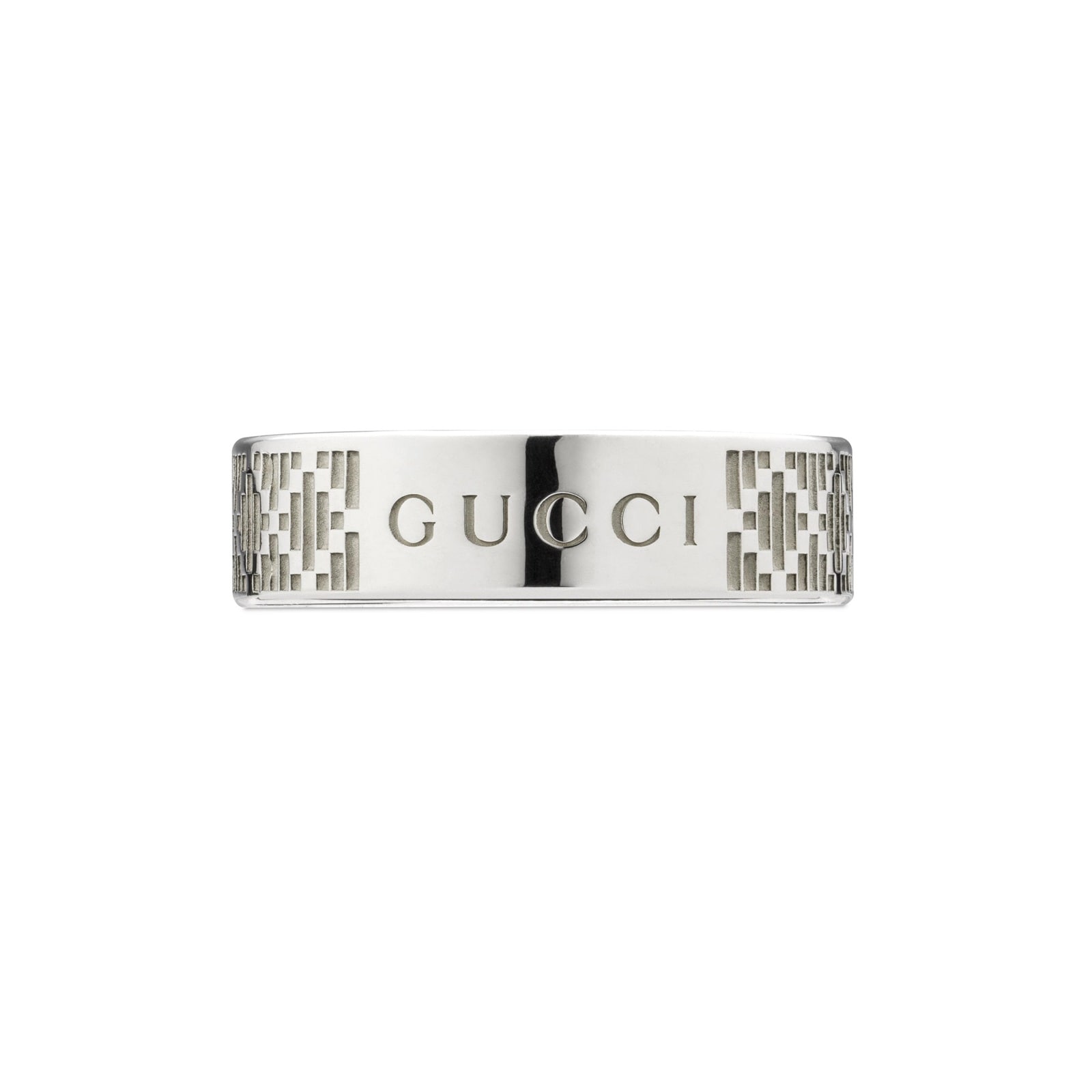 Gucci Diamante Sterling Silver Ring - 6mm - Ring Size U