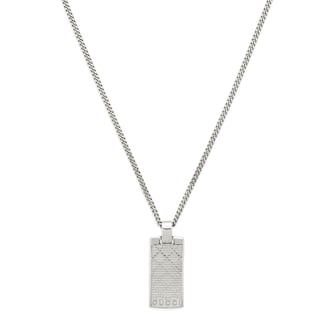 Gucci Gucci Diamante Sterling Silver Tag Pendant Necklace