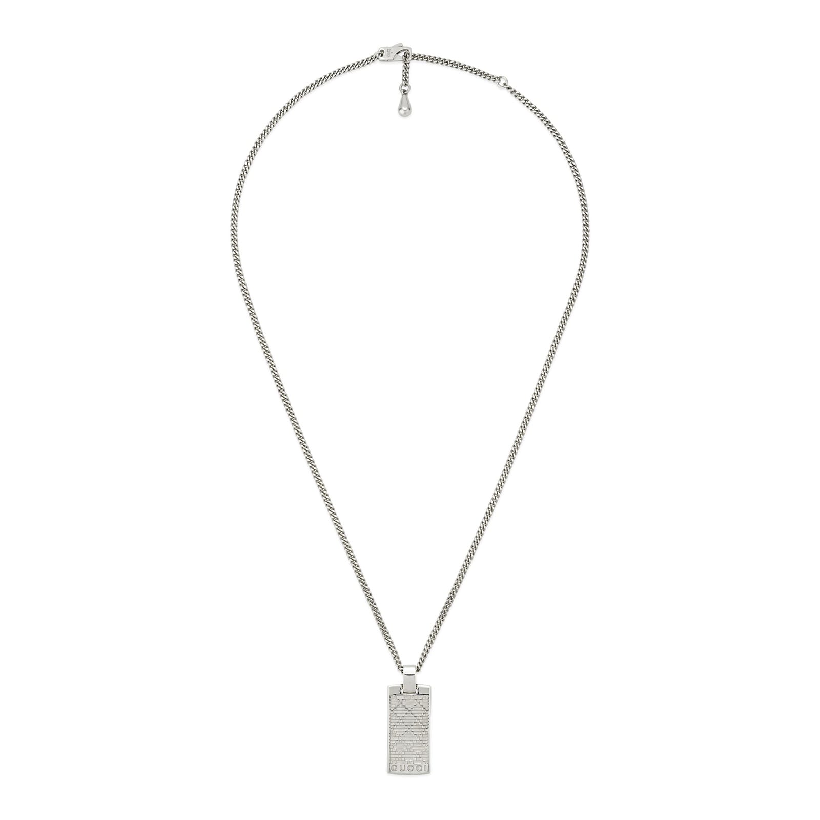 Gucci Gucci Diamante Sterling Silver Tag Pendant Necklace Gucci Gucci Diamante Sterling Silver Tag Pendant Necklace