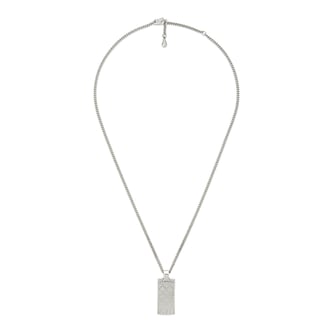 Gucci Gucci Diamante Sterling Silver Tag Pendant Necklace