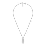 Gucci Gucci Diamante Sterling Silver Tag Pendant Necklace