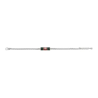 Gucci Gucci Web Sterling Silver & Enamel Bracelet