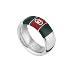Gucci Gucci Web Sterling Silver & Enamel Ring