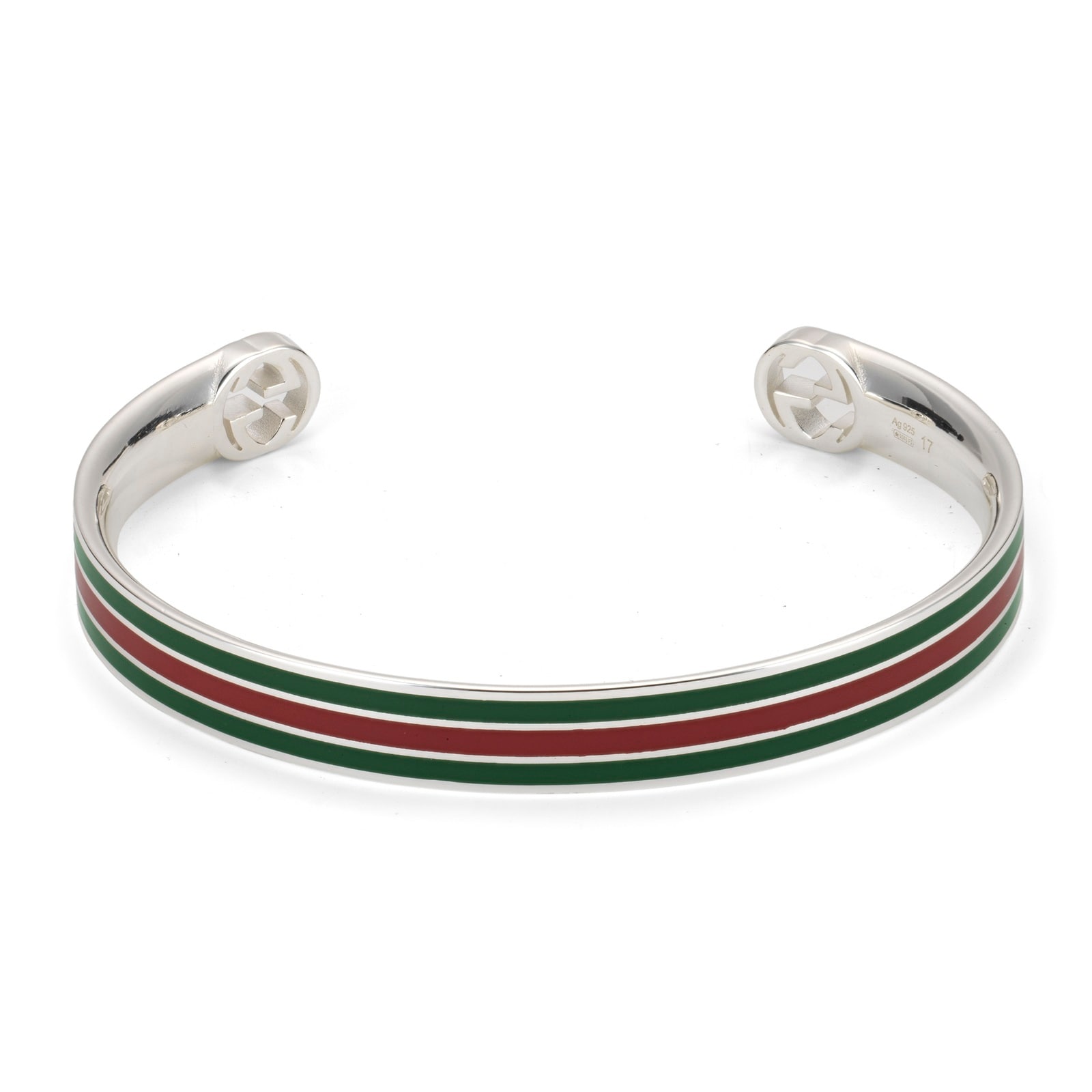 Gucci Gucci Web Sterling Silver & Enamel Cuff Bangle Gucci Gucci Web Sterling Silver & Enamel Cuff Bangle