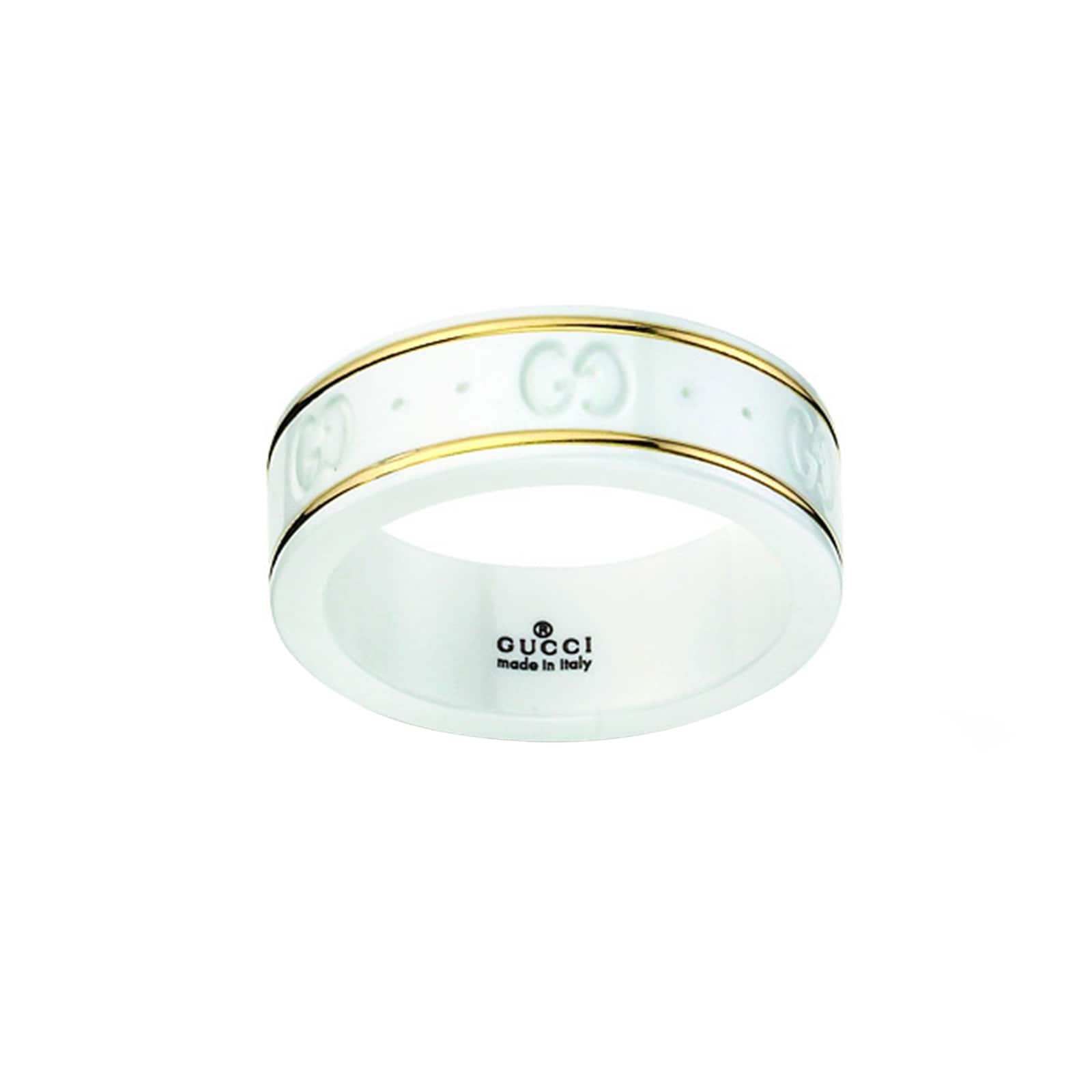 Gucci Gucci Icon 18K Yellow Gold & White Zirconia Band Ring - Size 6 Gucci Gucci Icon 18K Yellow Gold & White Zirconia Band Ring - Size 6