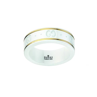 Gucci Gucci Icon 18K Yellow Gold & White Zirconia Band Ring - Size 6
