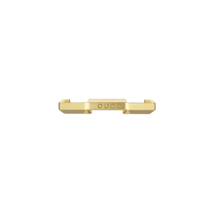 Gucci Gucci Link To Love 18K Yellow Gold Studded Ring - Size 6.75