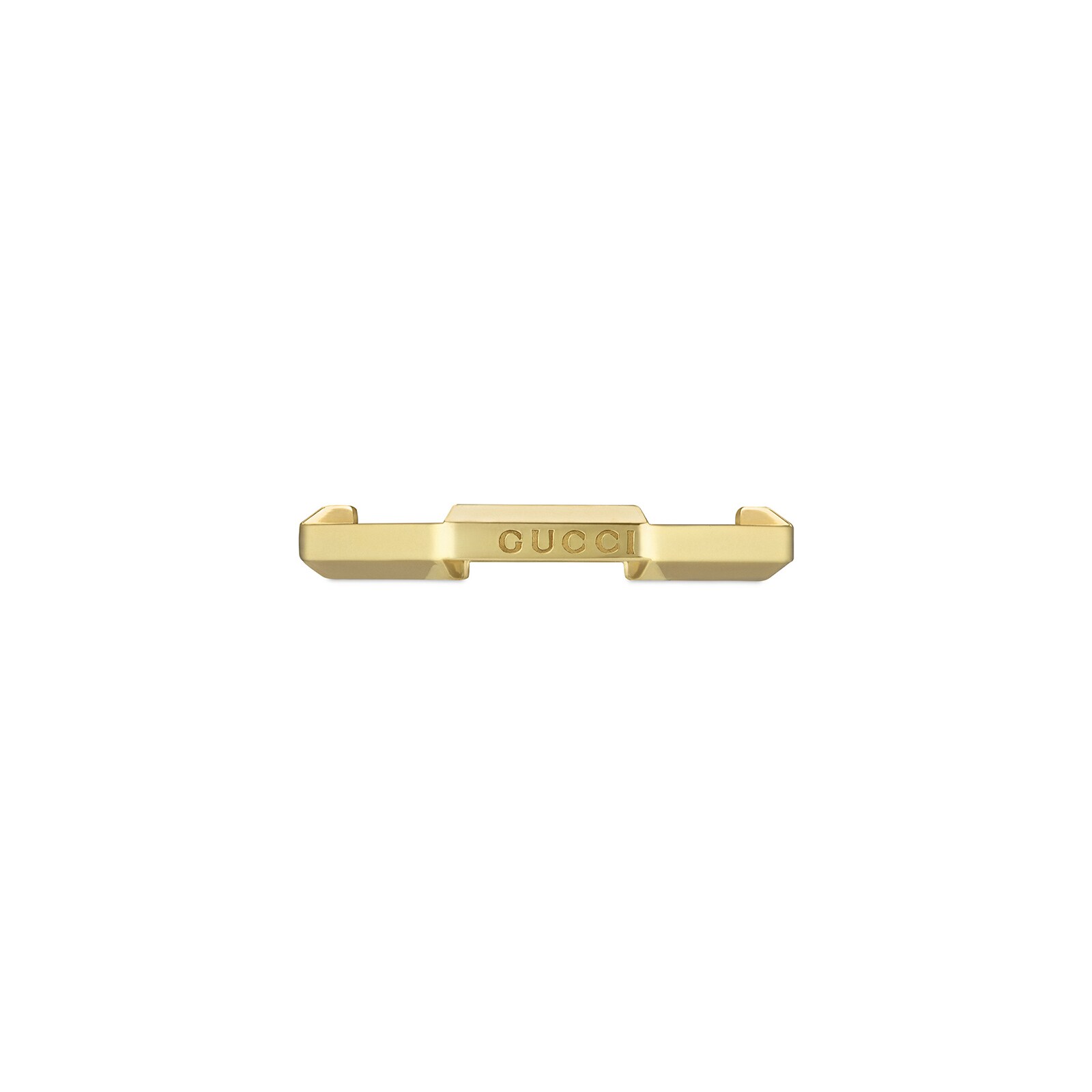 Gucci Gucci Link To Love 18K Yellow Gold Studded Ring - Size 6.75
