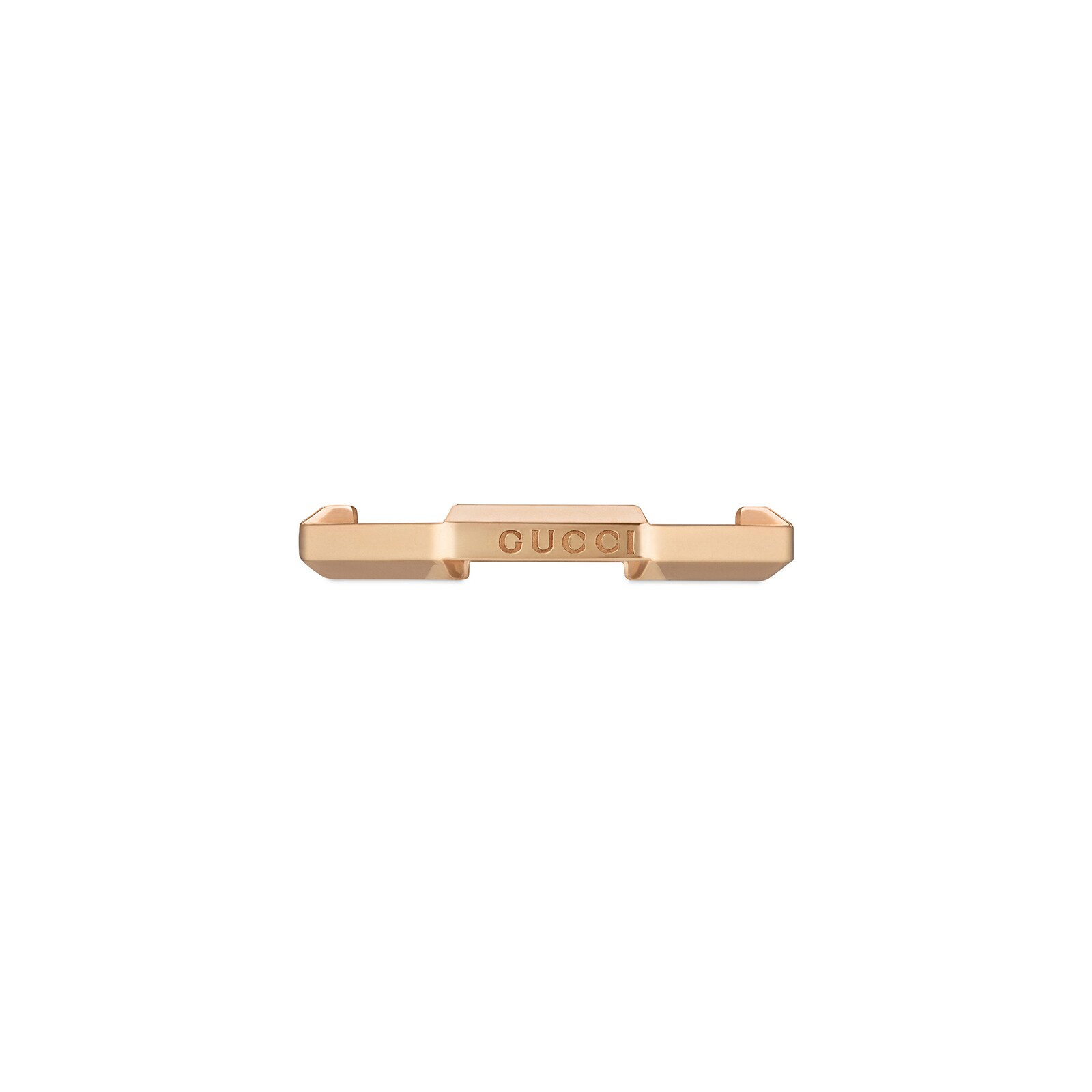 Gucci Gucci Link To Love 18K Rose Gold Studded Ring - Size 6.75