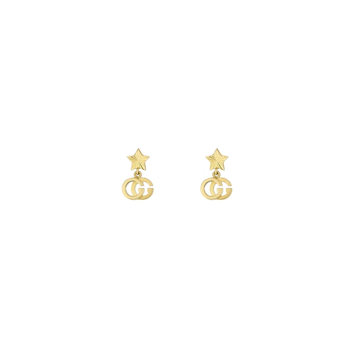 Gucci GG Running 18K Yellow Gold Drop Earrings