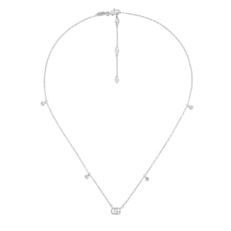 Gucci GG Running 18K White Gold Diamond Necklace