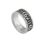 Gucci GG Marmont Aged Sterling Silver Ring - Size 8.75