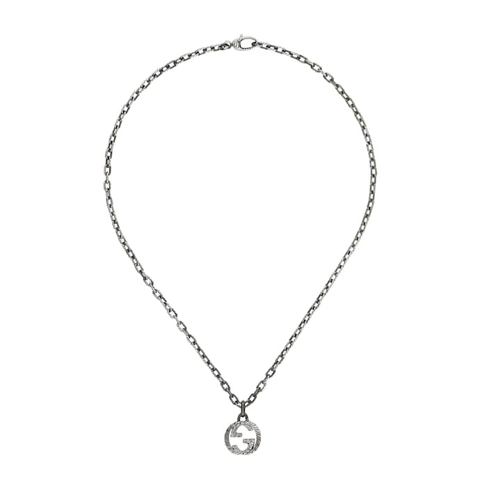 Gucci Gucci Interlocking Sterling Silver Pendant Necklace