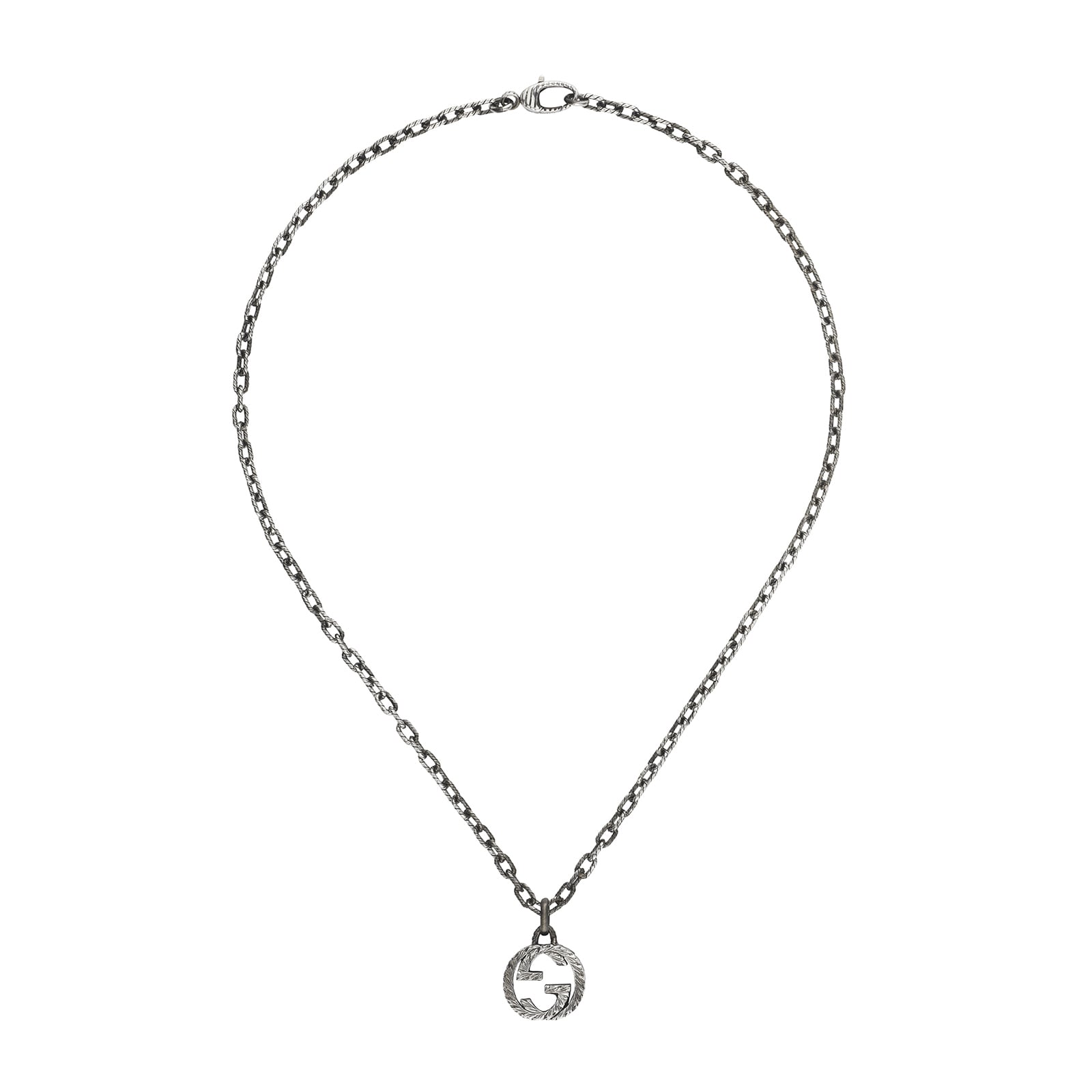Gucci Gucci Interlocking Sterling Silver Pendant Necklace