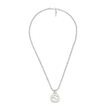 Gucci Gucci Interlocking Sterling Silver Beaded Pendant Necklace