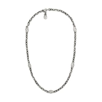 Gucci Gucci Interlocking Aged Sterling Silver Necklace