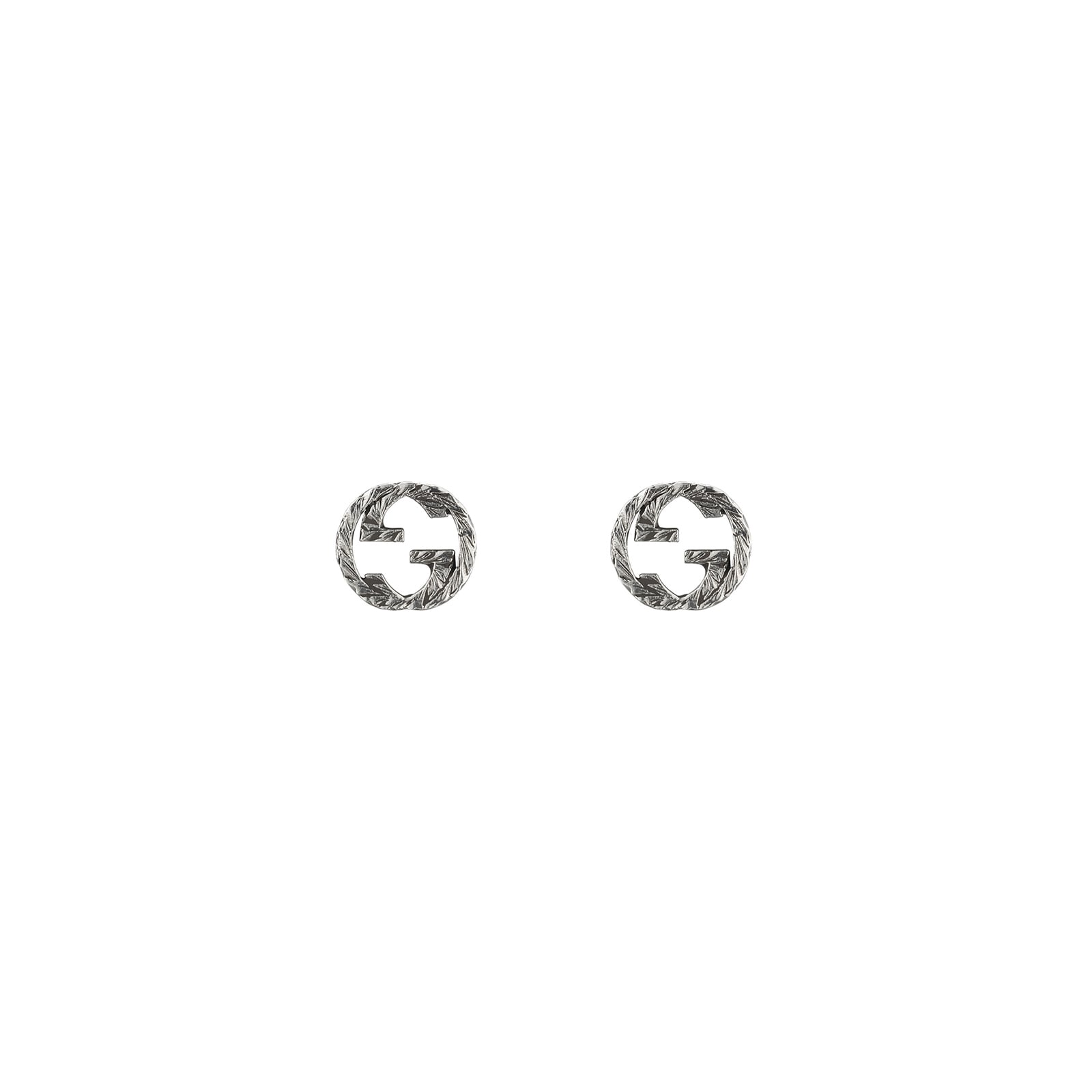 Gucci Gucci Interlocking Aged Sterling Silver Stud Earrings Gucci Gucci Interlocking Aged Sterling Silver Stud Earrings