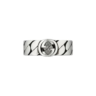 Gucci Gucci Interlocking Sterling Silver Ring - Size 11