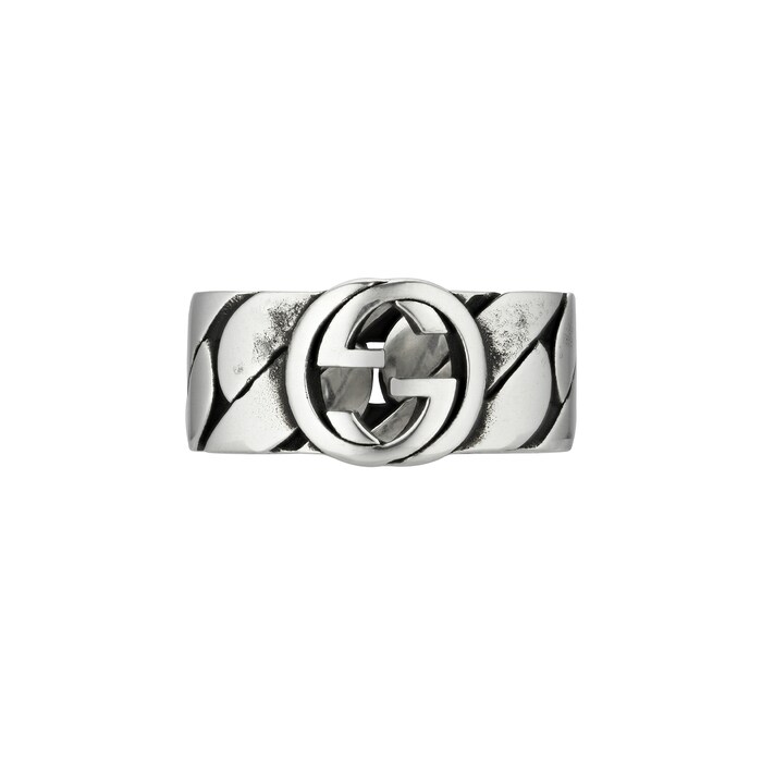 Gucci Gucci Interlocking Sterling Silver Ring - Size 11