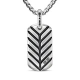 David Yurman Chevron Tag in Sterling Silver with Malachite, 27mm