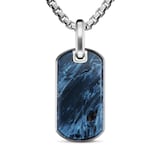 David Yurman Chevron Tag in Sterling Silver with Pietersite, 27mm