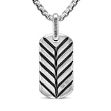 David Yurman Chevron Tag in Sterling Silver with Pietersite, 27mm