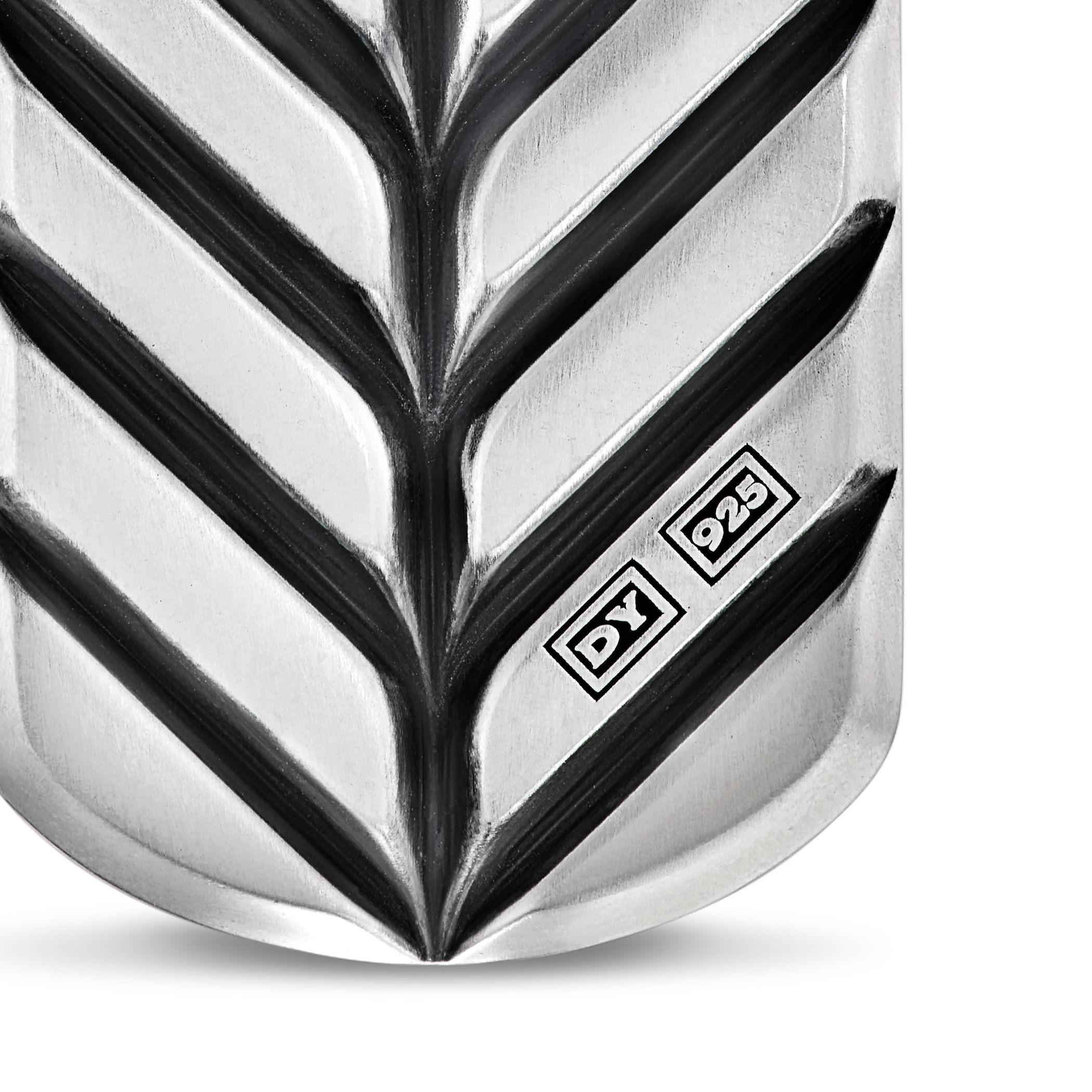 David Yurman Chevron Tag in Sterling Silver with Pietersite, 27mm