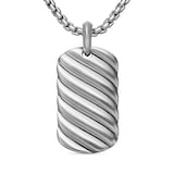David Yurman Sculpted Cable Tag in Sterling Silver, 35mm