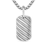 David Yurman Sculpted Cable Tag in Sterling Silver, 21mm