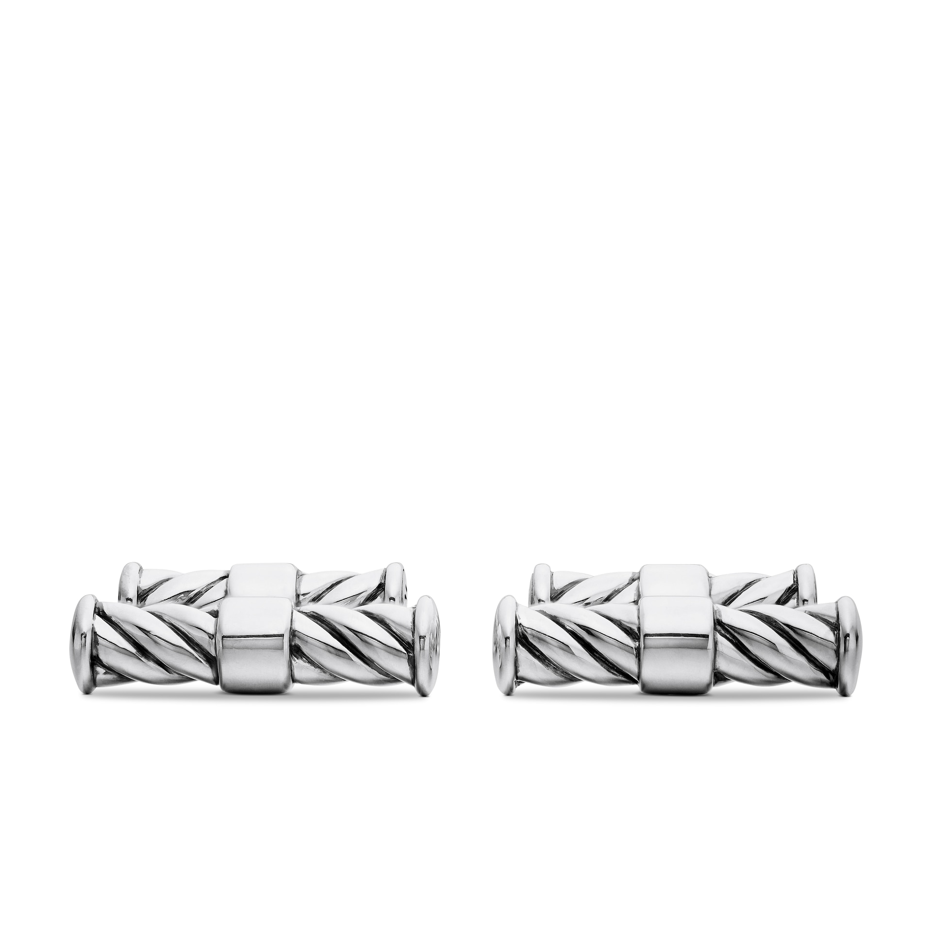 David Yurman Cable Elongated Cufflinks in Sterling Silver, 22mm