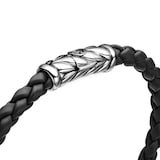David Yurman Chevron Woven Bracelet in Black Rubber and Sterling Silver, 6mm