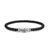 David Yurman Chevron Woven Bracelet in Black Rubber and Sterling Silver, 6mm