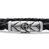 David Yurman Chevron Woven Bracelet in Black Rubber and Sterling Silver, 6mm