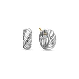 David Yurman Sculpted Cable Hoop Earrings in Sterling Silver, 14.4mm
